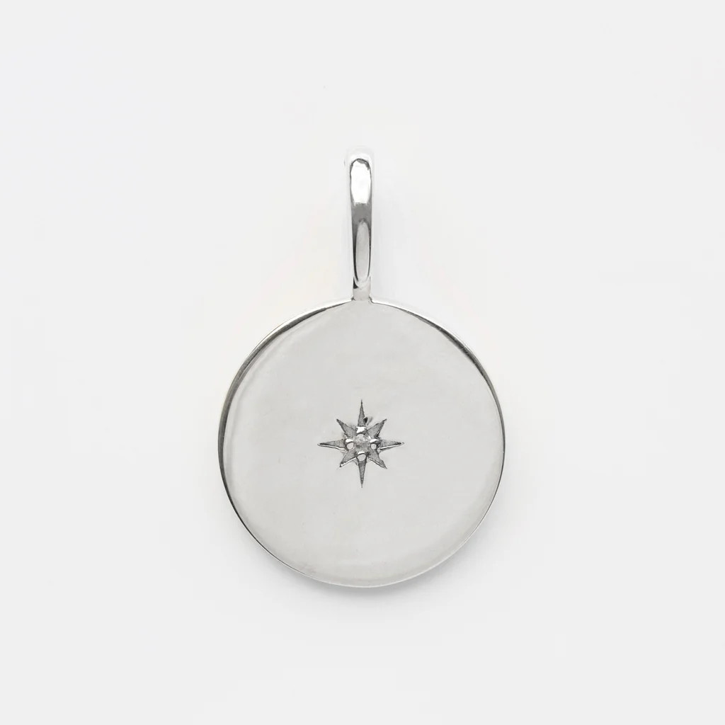 Star Set Diamond Engravable Pendant | Carrie Elizabeth