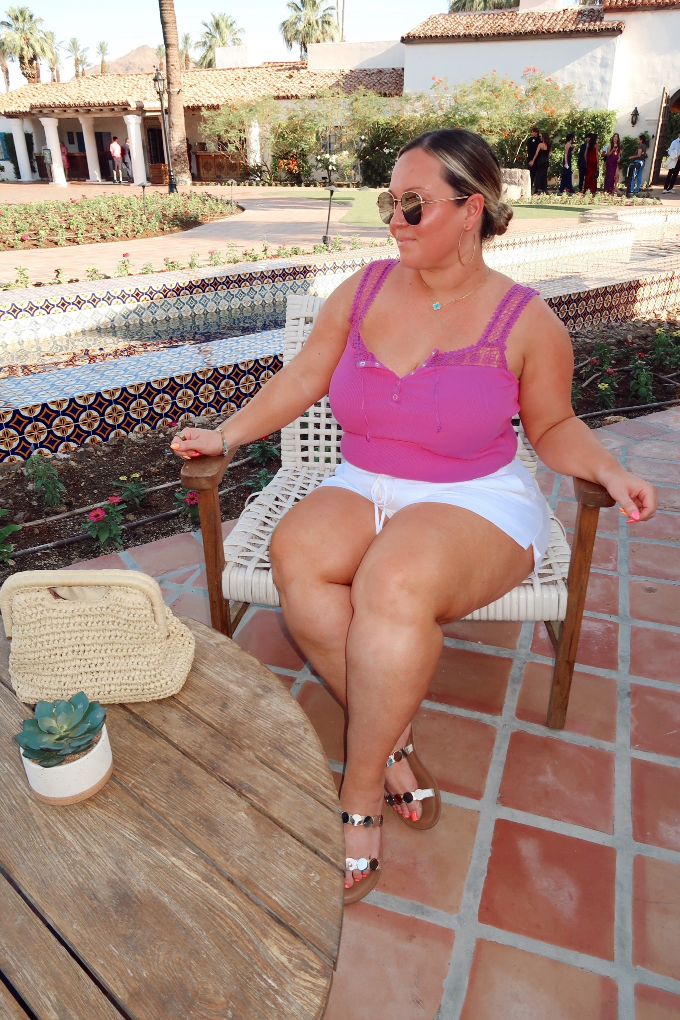 Abercrombie shorts size LARGE use code SHORTSAF for discount! 
Anthropologie tank top size LARGE (id size up if you’re curvy and have a large bust- it doesn’t have much stretch just FYI!) 

Summer outfit, shorts, casual outfit, travel style, linen shorts, white shorts, summer style, resort wear, Palm Springs 

#LTKSaleAlert #LTKTravel #LTKMidsize