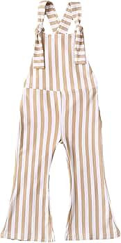 ZAXARRA Toddler Kids Baby Girl Stripes Bell-Bottom Jumpsuit Romper Overalls Pants Outfits | Amazon (US)