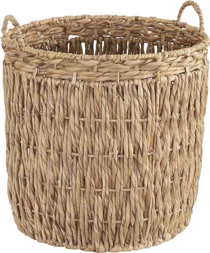 Household Essentials Tall Round Wicker Storage Basket | Brown, Water Hyacinth | Amazon (US)