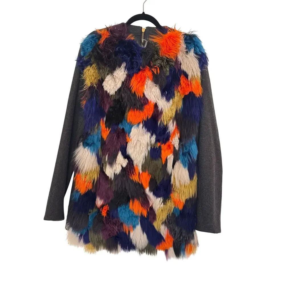 Marni NWT Multicolor Wool Crew Neck Sweater with Alpaca Fur Size 48 | Poshmark