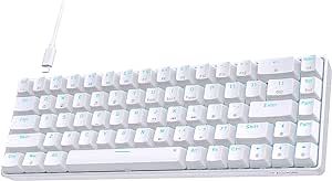 TMKB 60 Percent Keyboard,Gaming Keyboard,LED Backlit Ultra-Compact 68 Keys Gaming Mechanical Keyb... | Amazon (US)