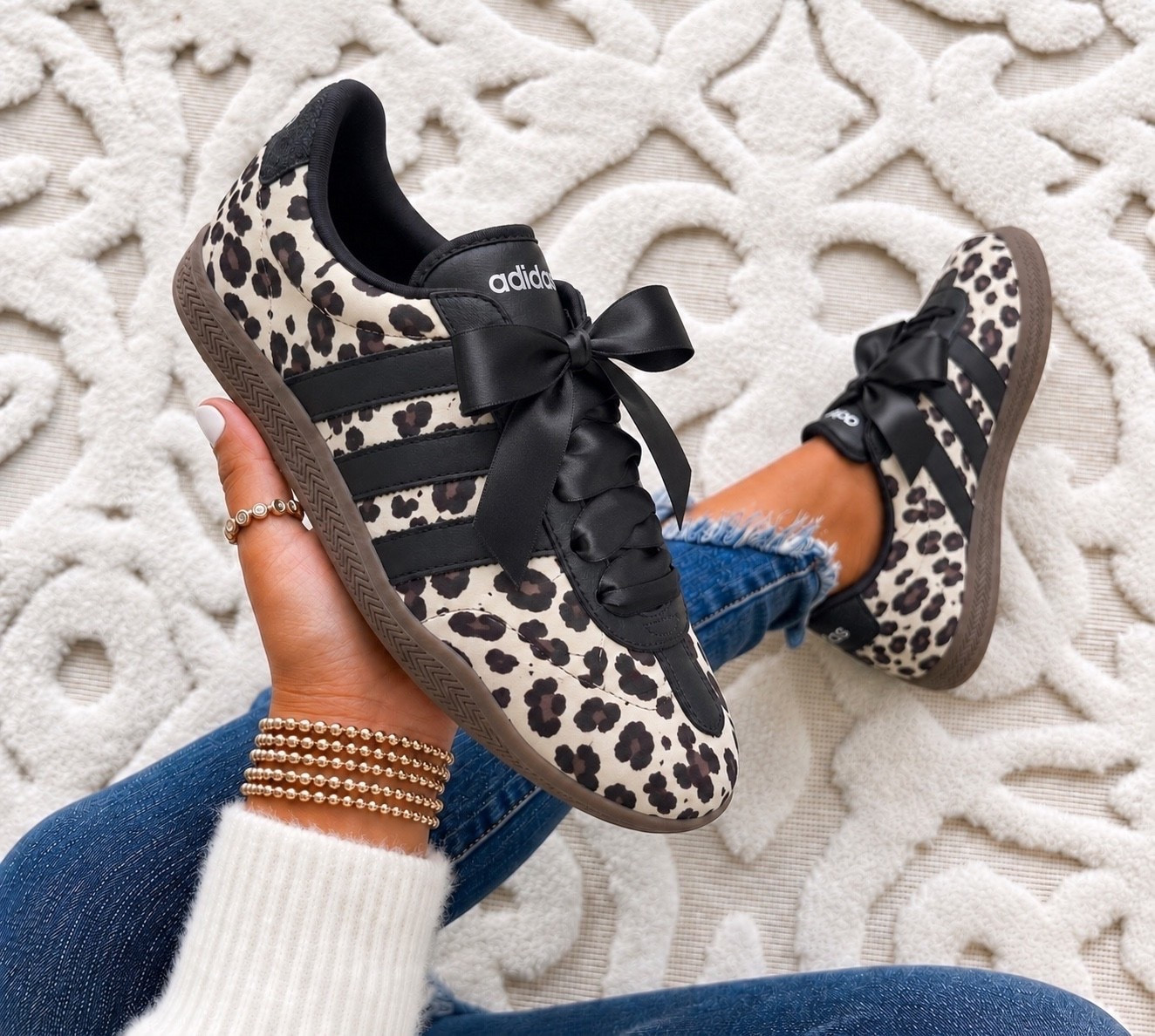 The Adidas Grand Court LO Shoes are the cutest everyday sneakers with a true to size fit that’s comfy from the first wear and adds the perfect girly touch with the chic leopard print.