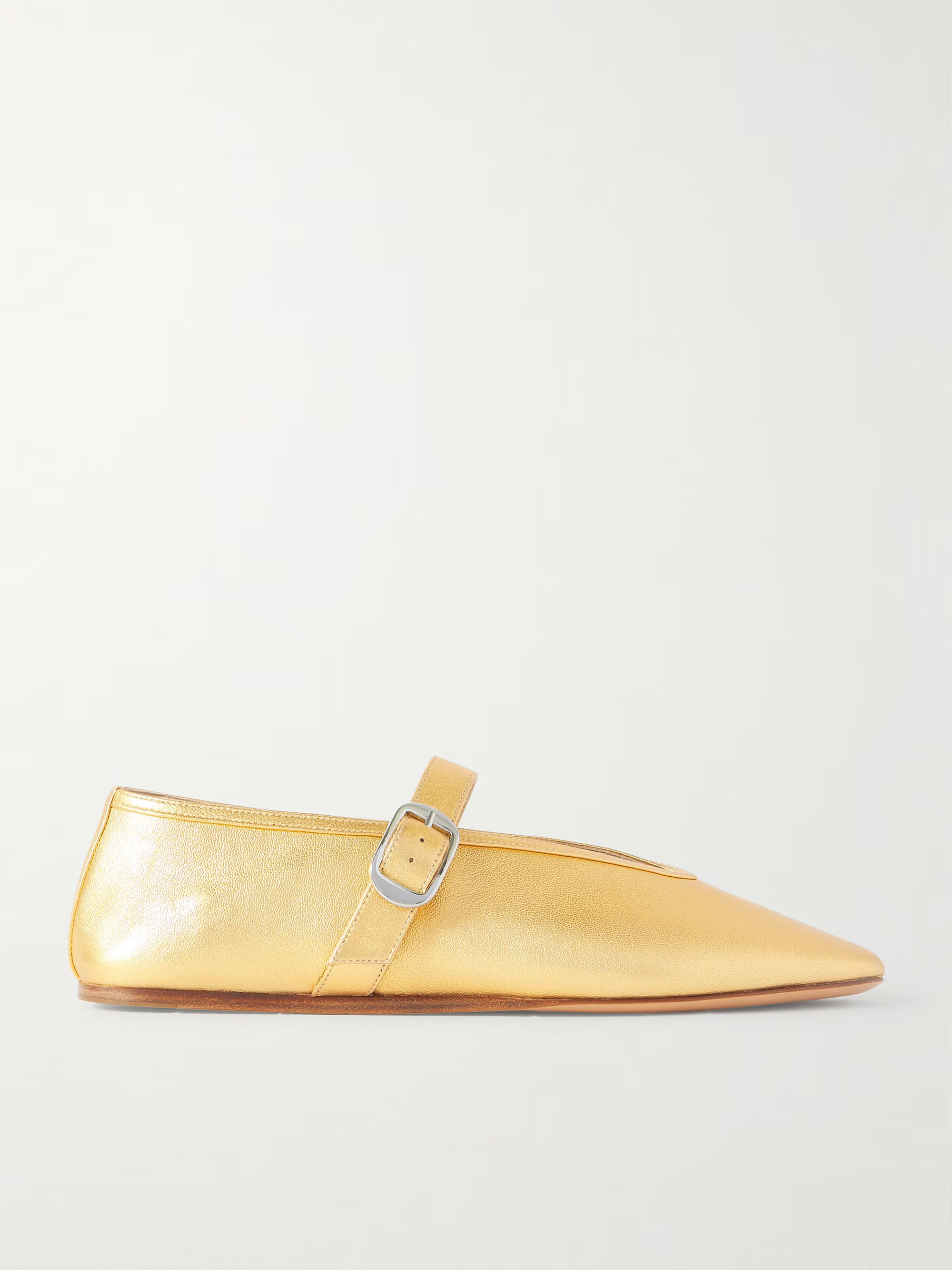Stella metallic leather Mary Jane ballet flats | NET-A-PORTER (UK & EU)