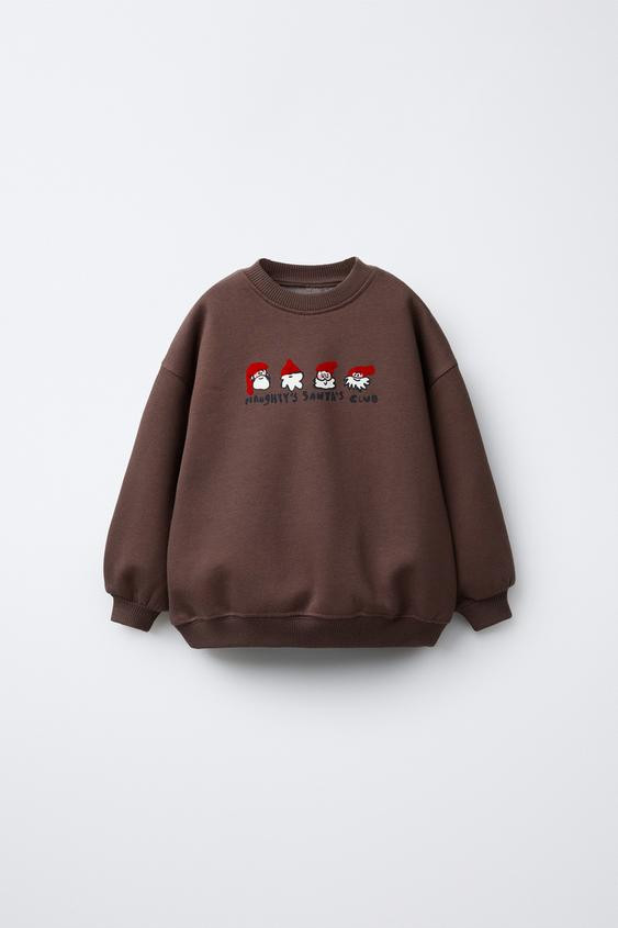 SANTA CLAUS FLOCKED SWEATSHIRT | Zara US