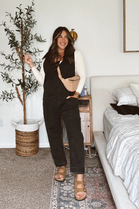 Casual and comfortable mom outfit! School drop off, teacher outfit, running errands, denim overalls, free people. 

#LTKmidsize #LTKworkwear #LTKstyletip