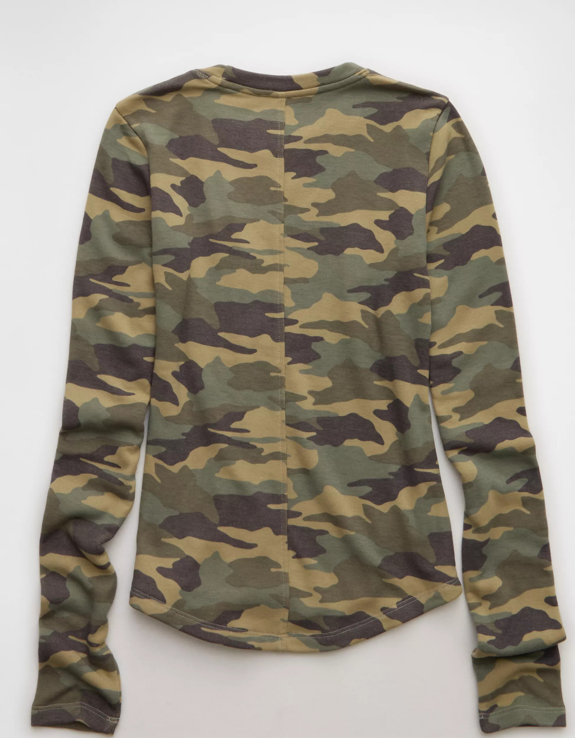 AE Long Sleeve Cozy Crew Neck T-Shirt | American Eagle Outfitters (US & CA)