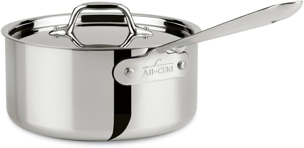 All-Clad D3 3-Ply Stainless Steel Sauce Pan 3 Quart Induction Oven Broiler Safe 600F Pots and Pan... | Amazon (US)