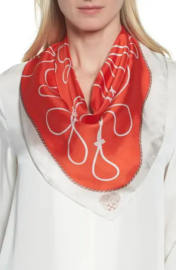Women's Vince Camuto Nautical Knots Silk Bandana, Size One Size - Red | Nordstrom