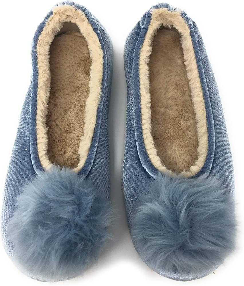 Women's Slippers, Oooh Yeah Casual Cute Pom Pom House Slippers, Anti-Slip Sequins Ballerina Maggie S | Amazon (US)