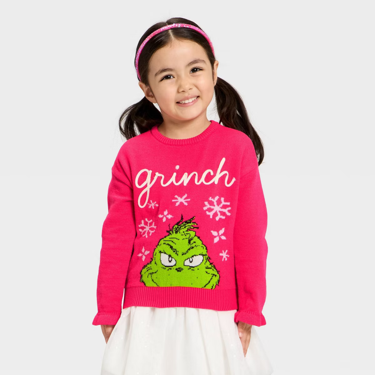 Toddler Girls' The Grinch Christmas Sweater - Pink | Target