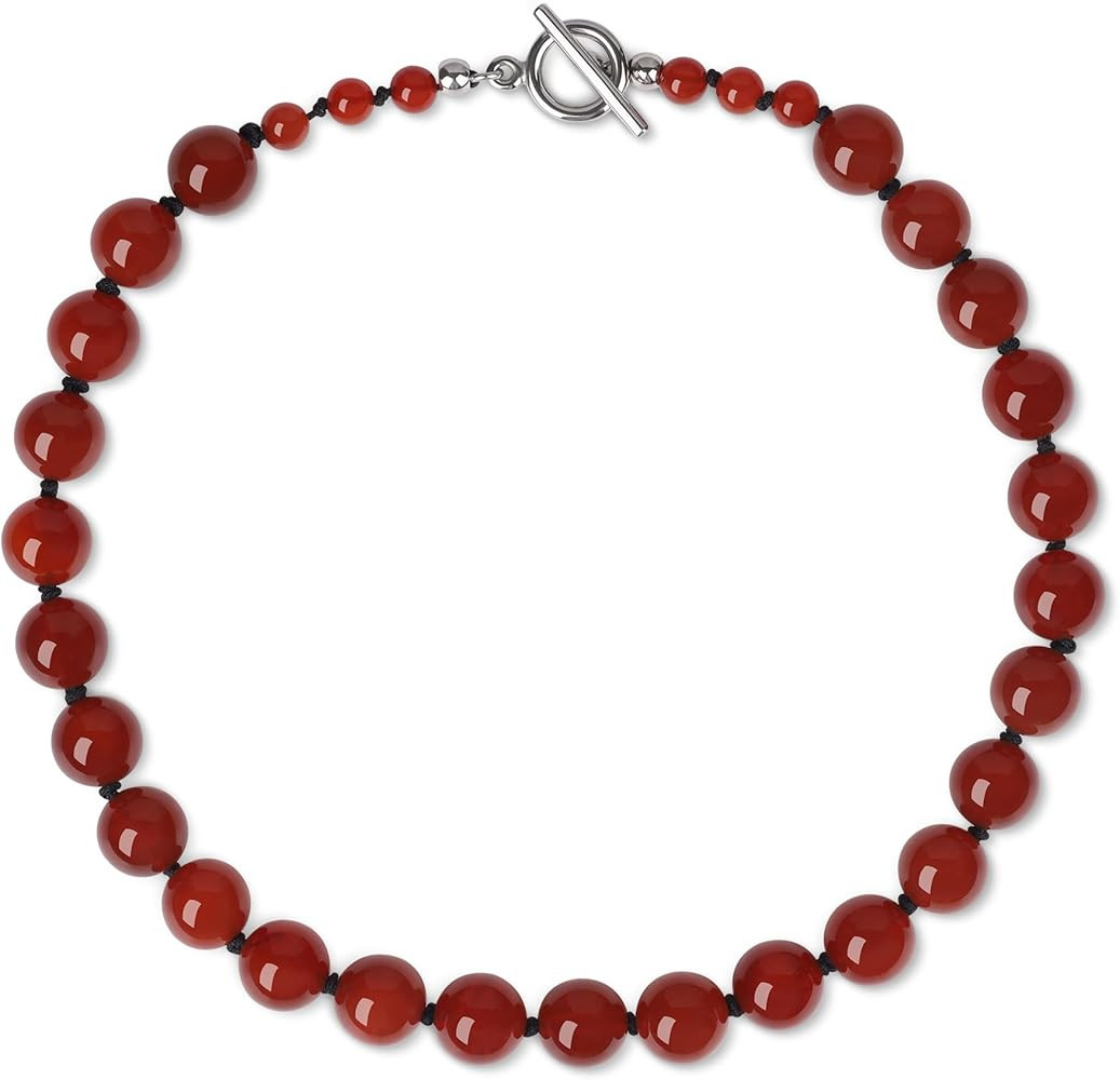 GAVU Choker Necklace for Women Statement Necklace Onyx Carnelian Beaded Choker | Amazon (US)