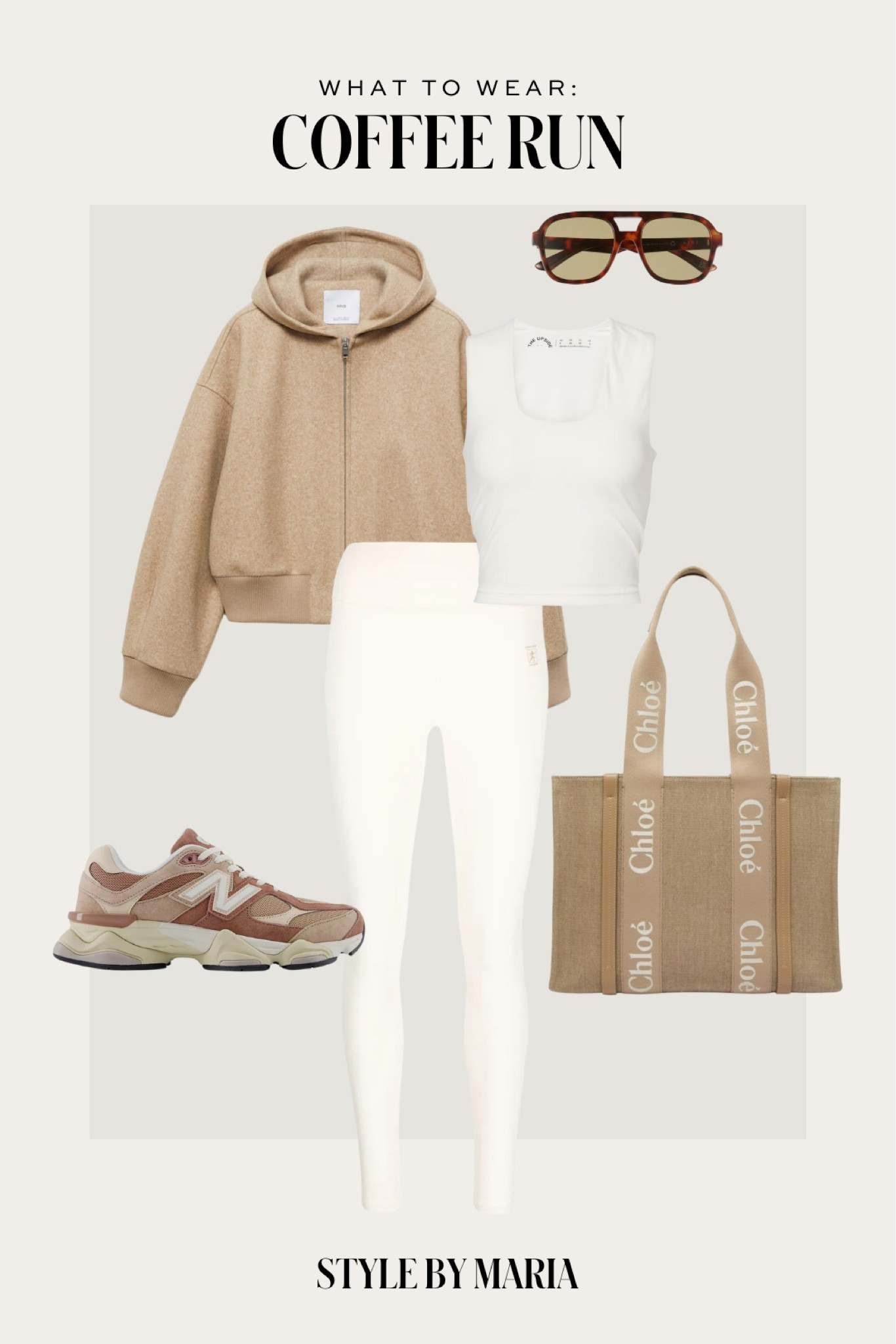 Casual outfit ideas
Mango hoodie
White workout set
White leggings
New balance sneakers
Chloe woody tote on sale
Aviator sunglasses 

#LTKActive #LTKShoeCrush #LTKFitness