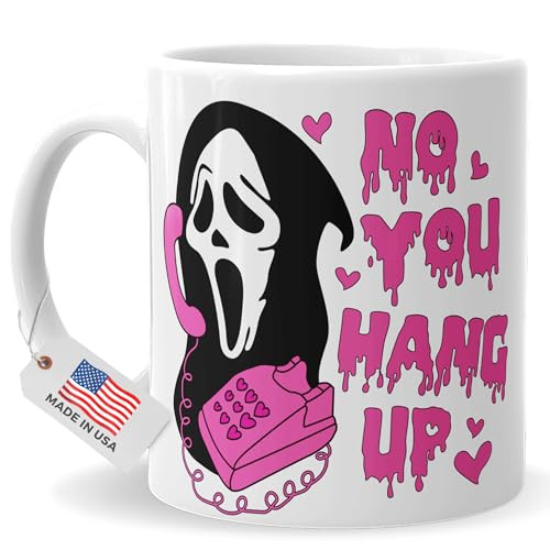 4GIFTSAKE Ghostface Halloween Mug 11oz - 'No You Hang Up' Design | Spooky Scream Horror Coffee Cup for Fans and Collectors | Perfect for Halloween Decor & Coffee Lovers | Amazon (US)