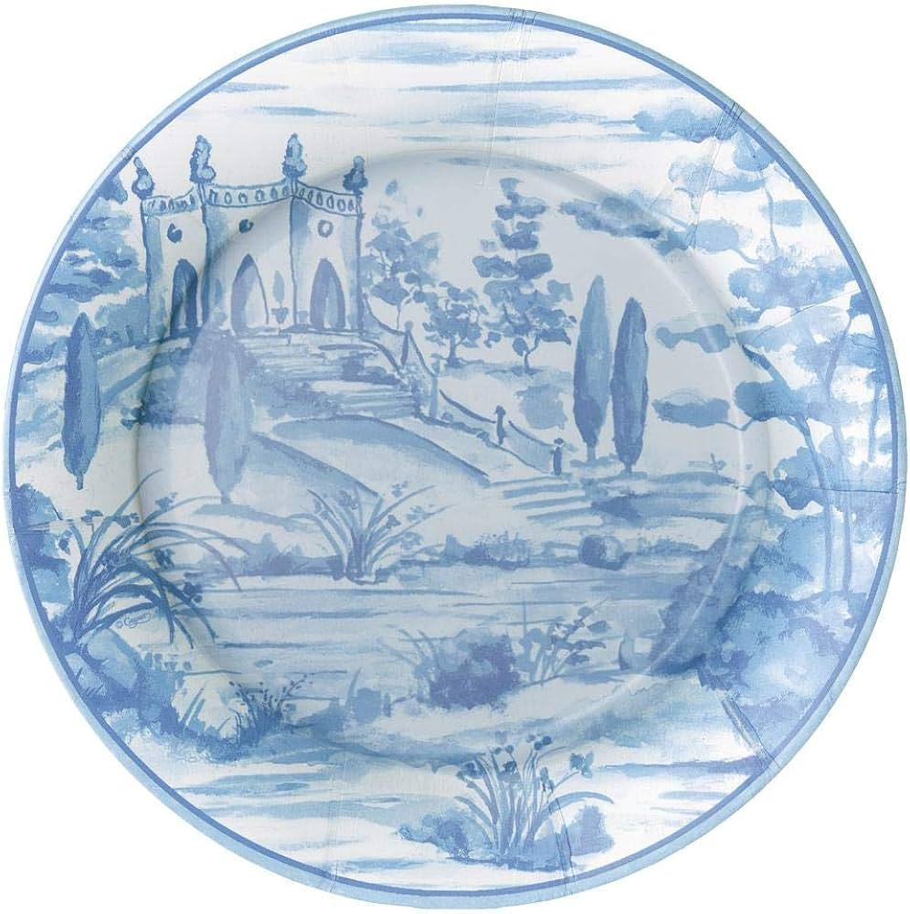 Caspari Tuscan Toile Paper Dinner Plates - Set of 16 | Amazon (US)