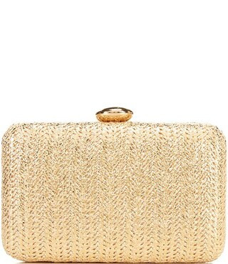 Antonio MelaniGold Straw Minaudiere Clutch | Dillard's
