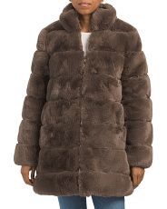 Reversible Faux Fur Stand Collar Coat | Marshalls