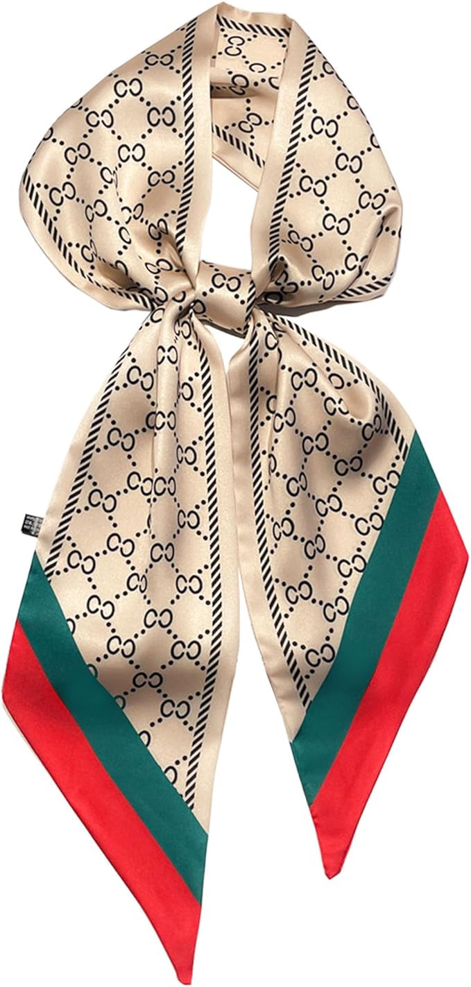 Kcctoo 59” Long Silk Like Head Scarf Women's Fashion Square Neck Satin Scarfs for Bag Hair Scar... | Amazon (US)