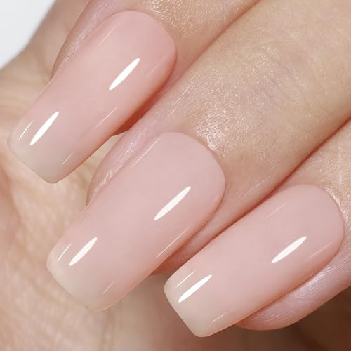 Beetles Nude Gel Nail Polish - 15ML Neutral Nude Pink Jelly Gel Polish Nail Concealer Sheer Translucence Effect Soak Off Uv LED Cashmere Nude French Nail Art Manicure Gift for Women | Amazon (US)