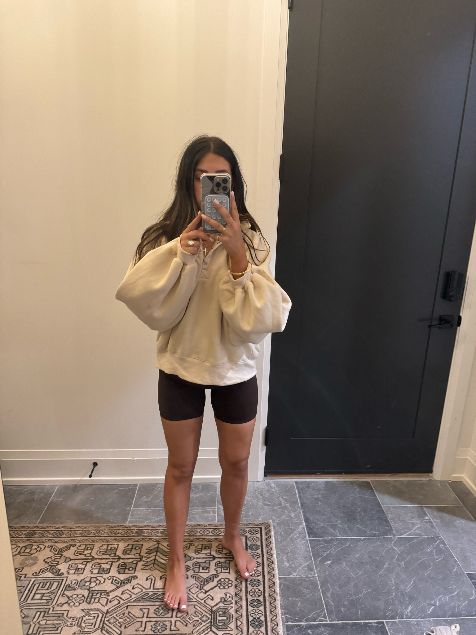 Pullover: medium
Biker shorts: small

Comfy outfit I ran around the house in all day! The best biker shorts and my top sold out in this color but comes in a pretty blue!

#LTKsalealert #LTKstyletip