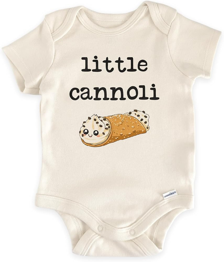Little Cannoli Baby Bodysuit, Italian Dessert Newborn (0-3 Months, Natural) | Amazon (US)