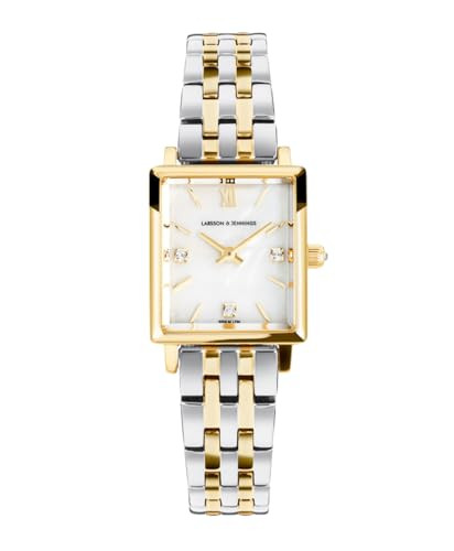 Larsson & Jennings Boyfriend Mini Elevate Mixed Gold & Silver Watch, Classic, Contemporary Watches for Men and Women, Water Resistant with Link Bracelet Band, 31 MM, LI-Batt Inc. | Amazon (US)