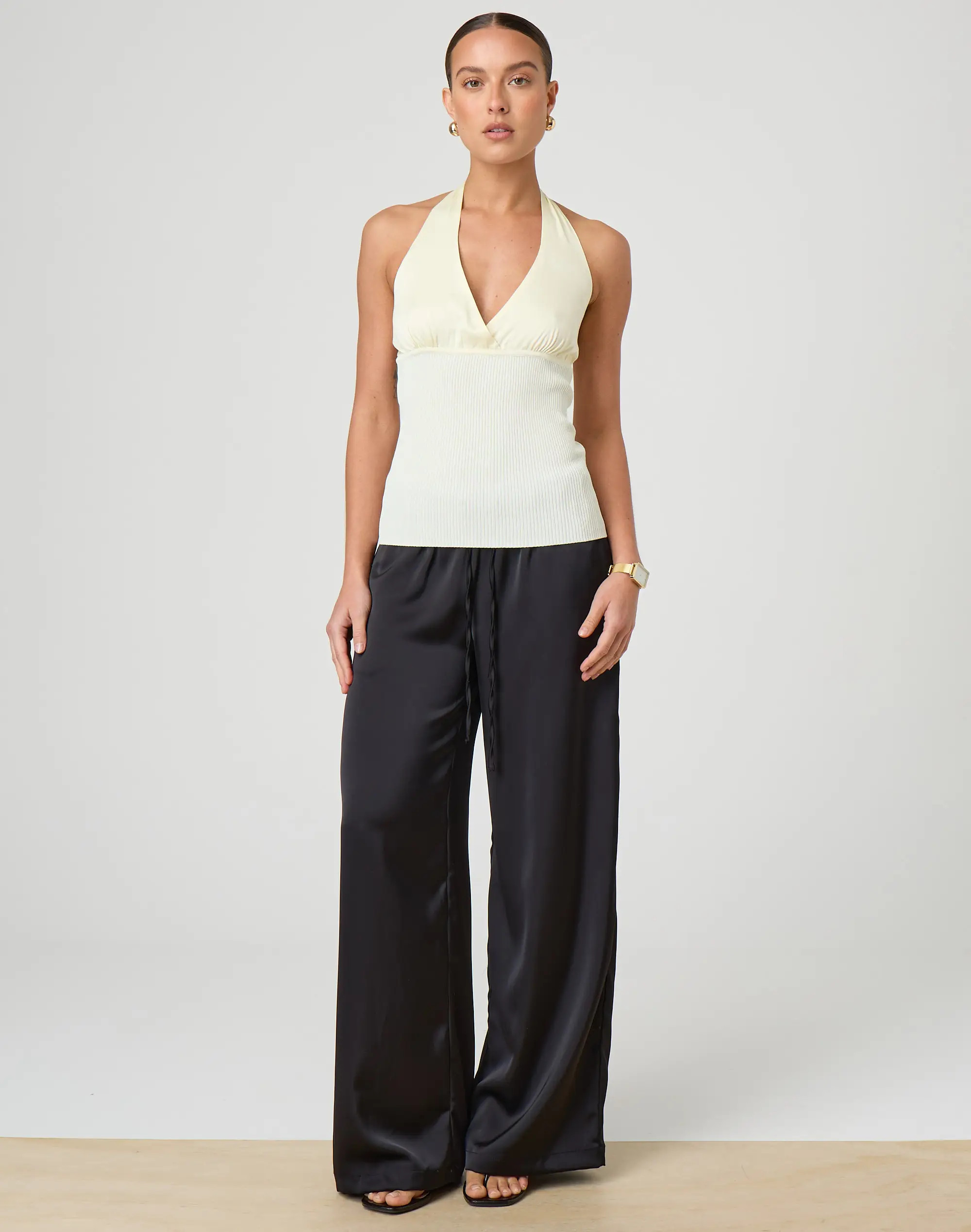 Satin Halter Neck Knit Top | Glassons (Australia)