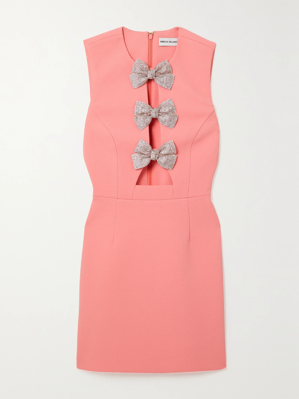 Rebecca Vallance - Brittany Embellished Cutout Stretch-crepe Mini Dress - Orange | NET-A-PORTER (US)