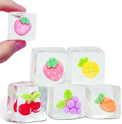 5-Pack Fruit Ice Cube Taba Squishy Mochi Toys, Kawaii Squishies, Fruit Squeeze Stress Balls, Sens... | Amazon (US)