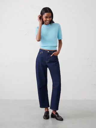 Texture Stitch Cropped Sweater | Banana Republic Factory