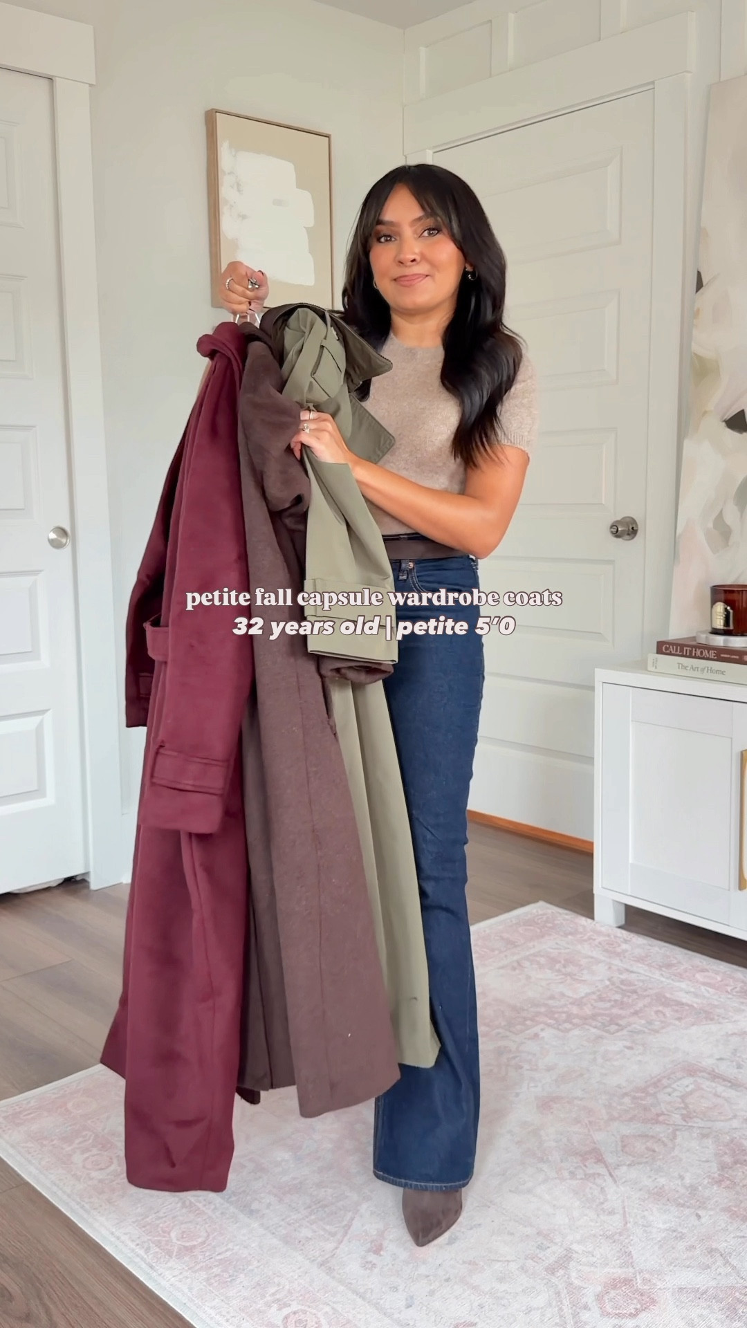 For reference: I’m 5’0, 32b bra size, and 2/26 in bottoms, pear shaped. 
*Everything I share is unaltered! TTS means true to size.

Camel coat size xs petite TTS
Red wine burgundy coat size xs petite
Dark coffee brown coast size xs petite TTS
Olive green grape leaf trench coast size xs petite TTS
Dark coffee brown bubble hem jacket size xs petite TTS
Light brown sweater size xxs TTS
Dark rinse mid rise bootcut jeans size 26 short TTS
Dark brown boots size 5.5 TTS
Dark brown belt size 27”-31” TTS 



fall coats
fall jackets
petite fall coats
petite fall jackets
petite outerwear
petite style
fall outfit ideas
coat trends 2025
jacket trends 2025
chic fall coats
neutral fall jackets
elevated fall style
petite fashion
affordable fall fashion
classic fall coats
classic fall jackets
everyday fall outfits
fall capsule wardrobe
petite friendly coats
petite friendly jackets




#LTKStyleTip #LTKGiftGuide #LTKHoliday