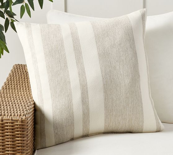 Sunbrella® Holden Striped Outdoor Pillow | Pottery Barn (US)