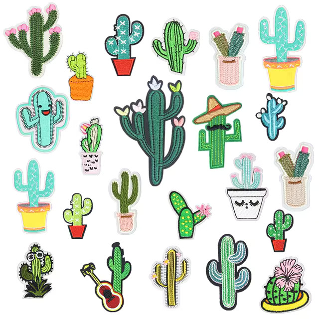 Nice Fabric Embroidered Cactus Patch Cap Clothes Stickers Bag Sew Iron On Applique DIY Apparel Se... | AliExpress (US)