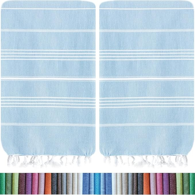 HAVLULAND |Pack of 2| Turkish Beach Towels Oversized 39x71, 100% Turkish Cotton Sand Free Quick D... | Amazon (US)