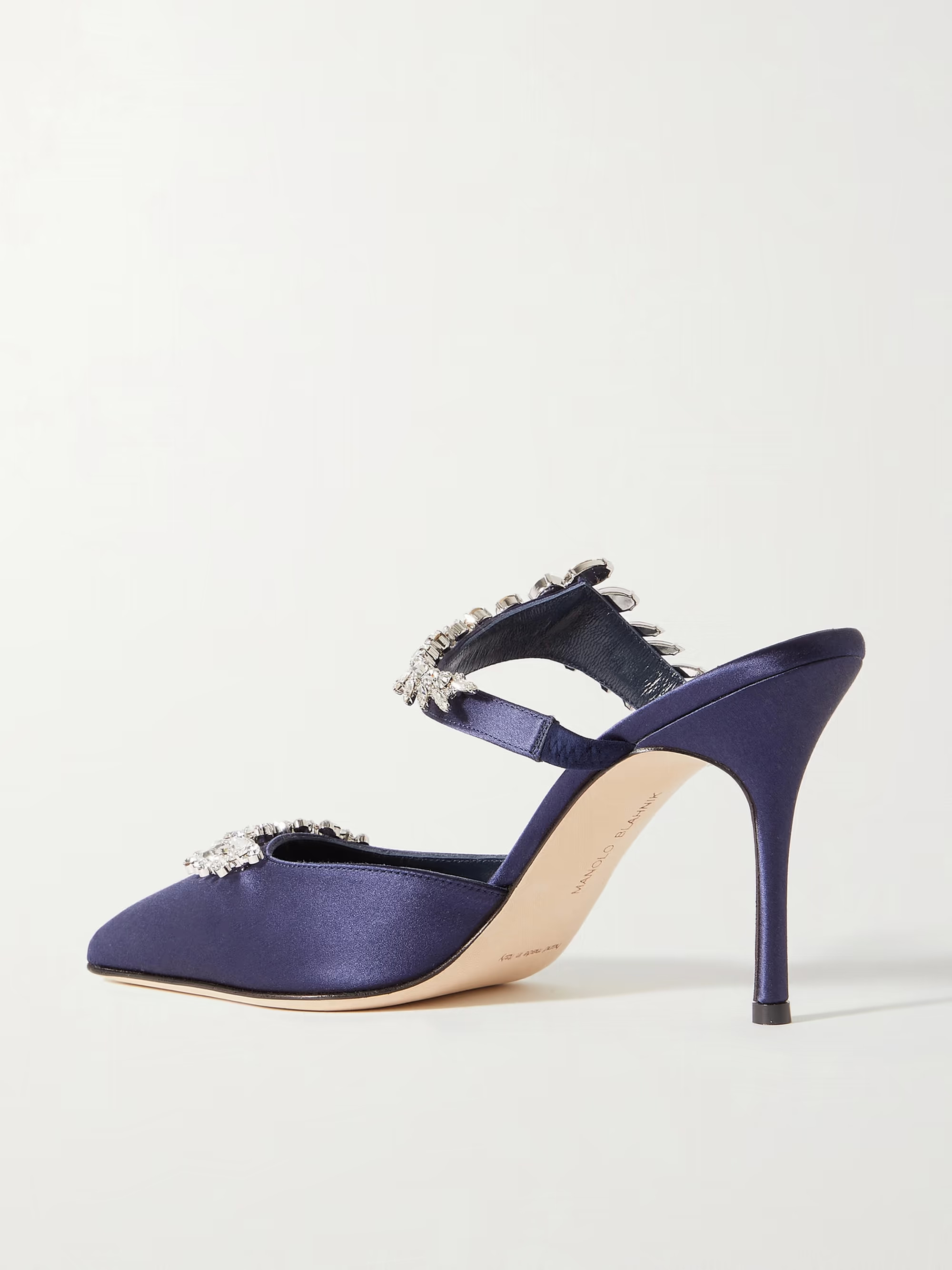 Lurum 90 crystal-embellished satin mules | NET-A-PORTER (US)