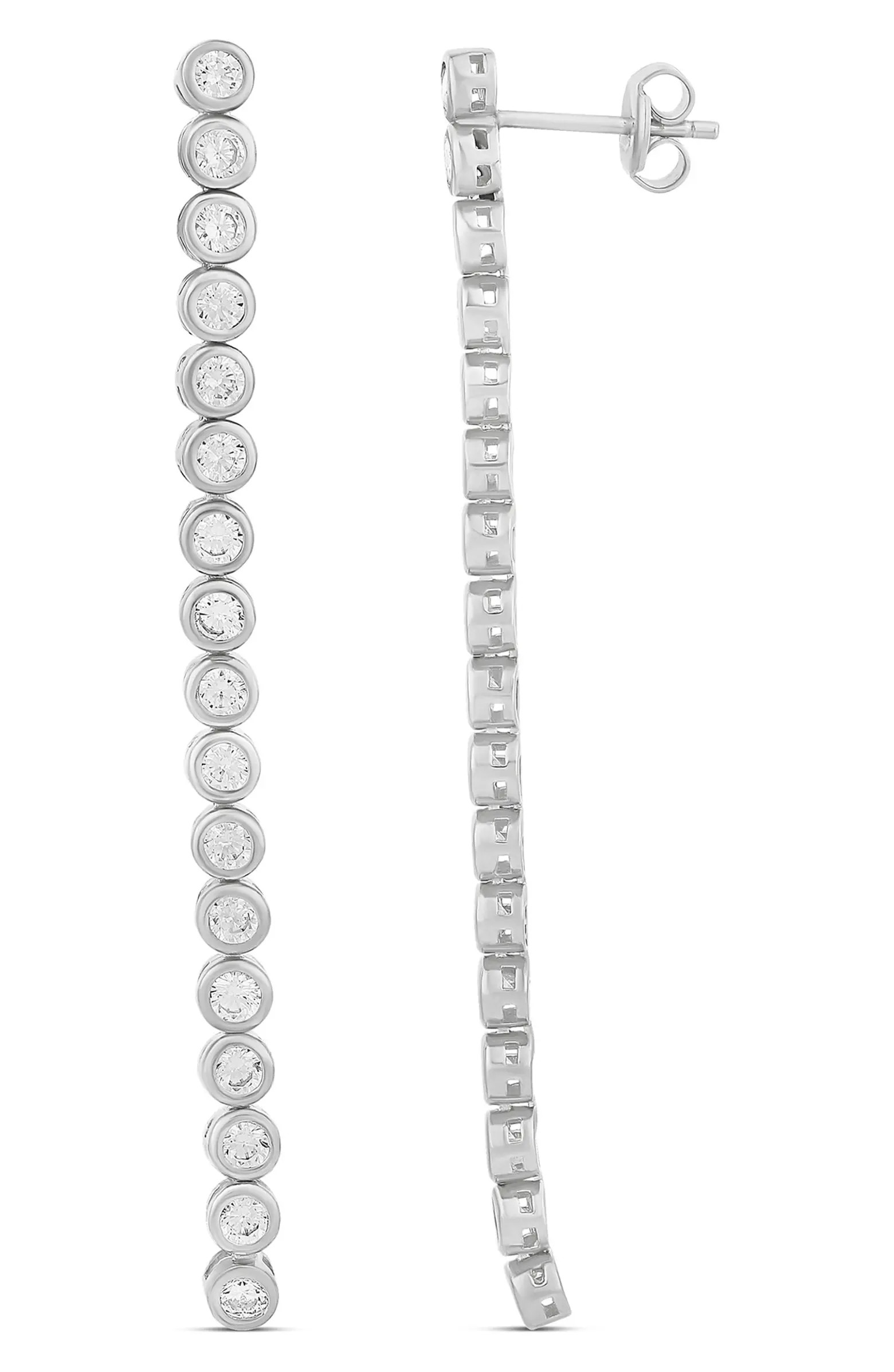 Round Bezel Set Drop Earrings | Nordstrom