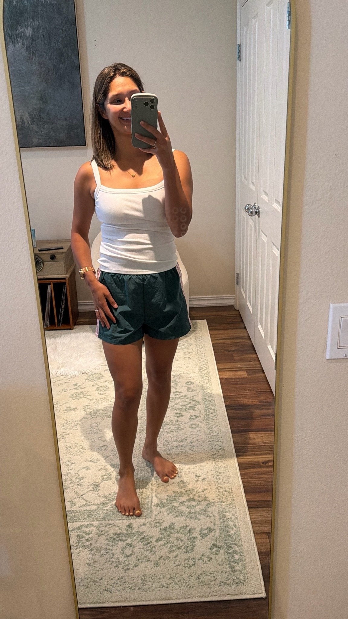 What I wore to the indoor play gym with my daughter in 85+ degree temps ☀️ this top has become my go to with just about everything in my wardrobe these days and these shorts are a must have for these warm days and for when I’m on the go all day

#LTKgrwm #LTKootd #LTKmomlife
