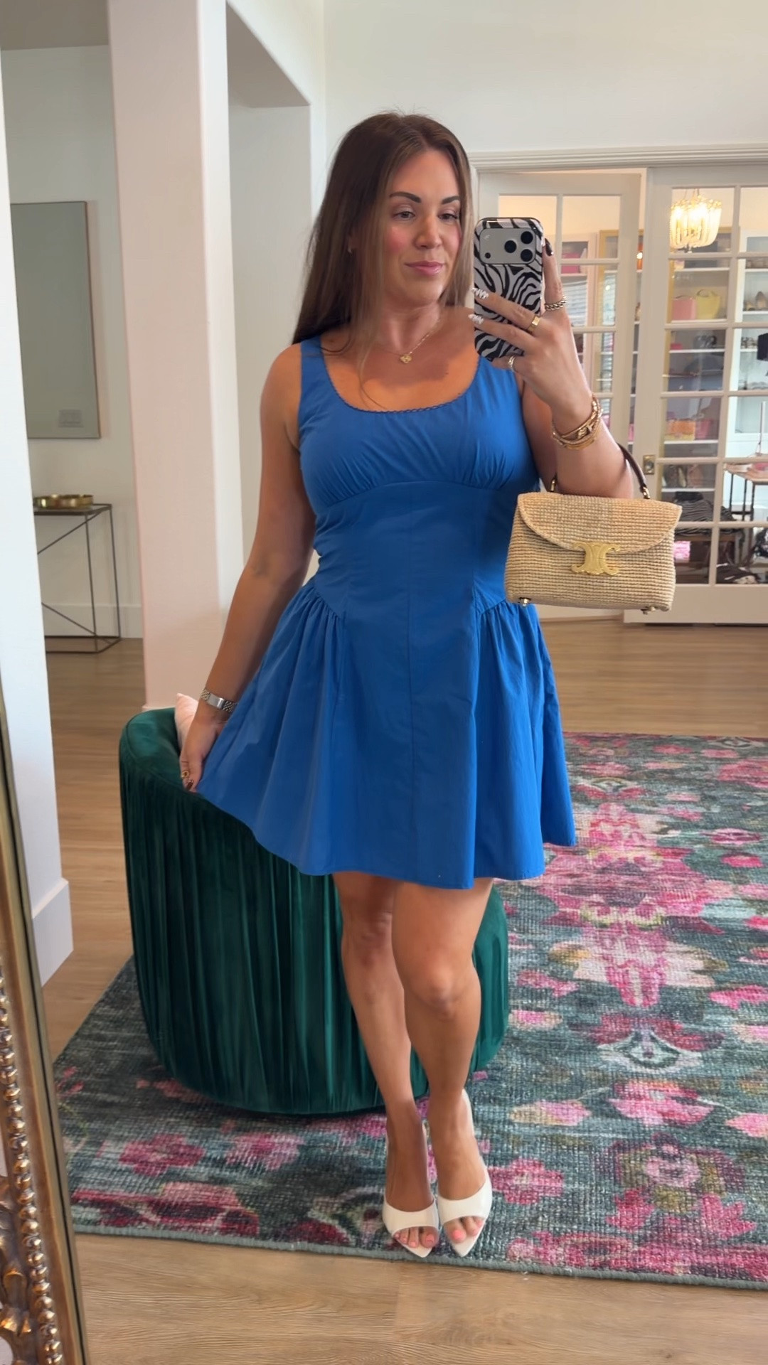 curvy midsize blue dress for summer! wearing size medium. has built in cups, but i have a strapless on.

#LTKSeasonal #LTKMidsize