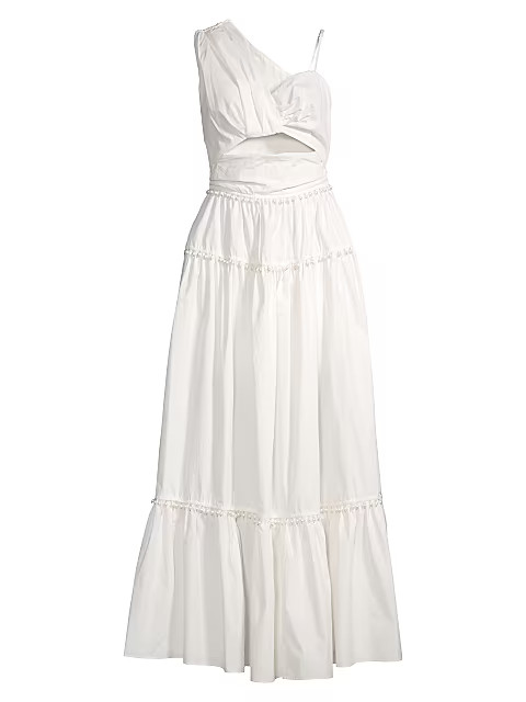 Aroha Pearl-Trim Cotton Maxi Dress | Saks Fifth Avenue