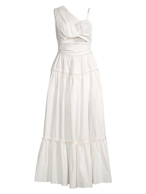 Aroha Pearl-Trim Cotton Maxi Dress | Saks Fifth Avenue