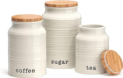 Barnyard Designs Canister Sets for Kitchen Counter, Ceramic Canister Set, Decorative Kitchen Cani... | Amazon (US)