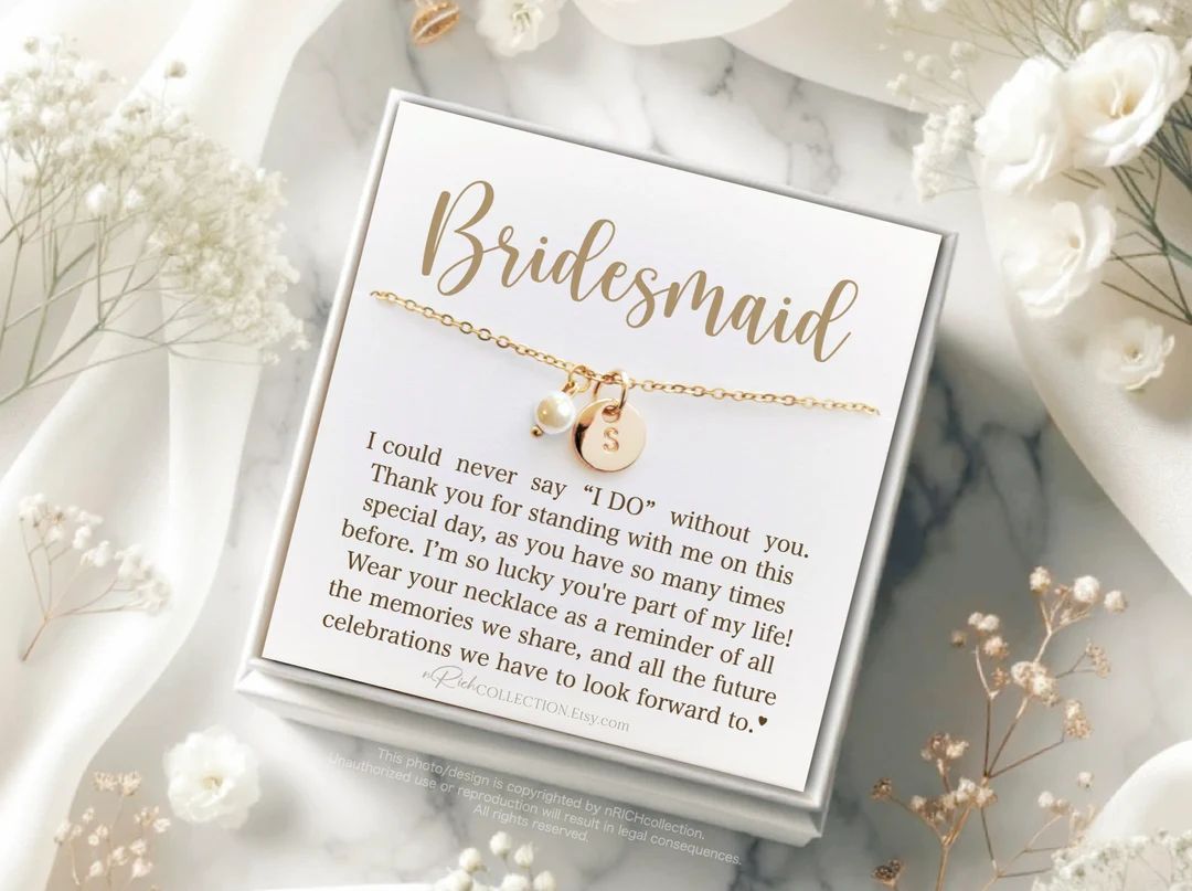 Bridesmaid Necklace Personalized Bridesmaid Gift for Bridesmaid Proposal Gift Bridesmaid Jewelry ... | Etsy (US)