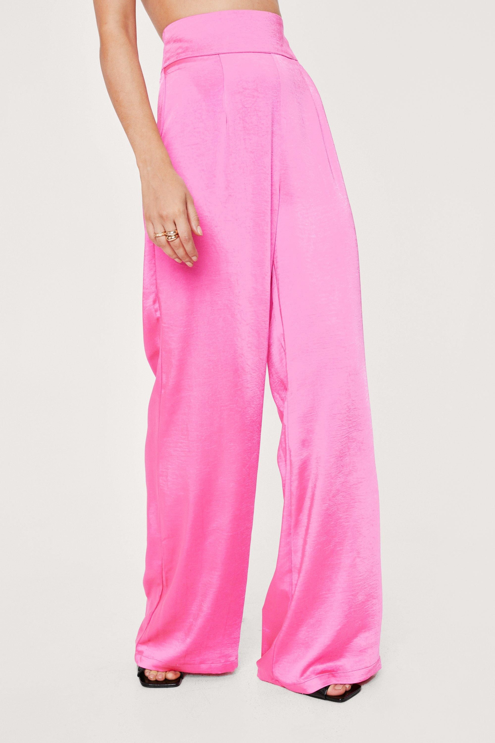 Satin Wide Leg High Waisted Trousers | Nasty Gal (US)