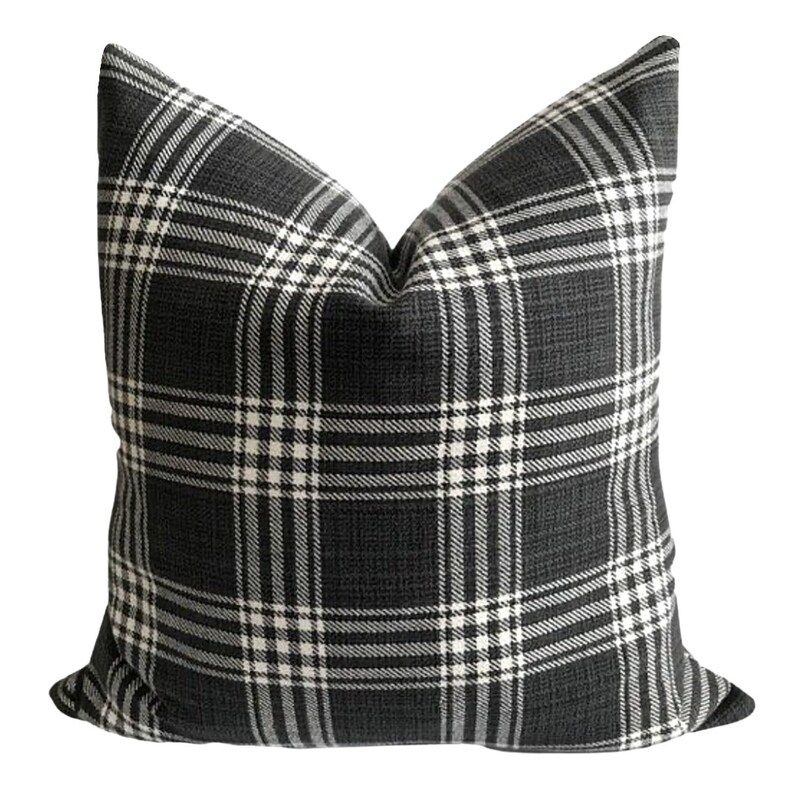 Black Tartan Pillow Cover, Barnegate Plaid, Black Pillow Cover, Plaid Pillow Cover, Modern Pillow... | Etsy (US)
