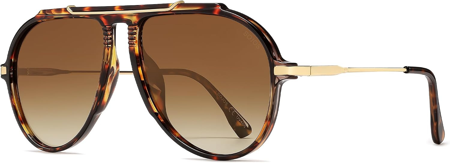 SOJOS Retro Oversized 70s Aviator Sunglasses Women Men SJ2693 | Amazon (US)