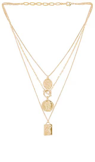 Layered Coin Necklace in Gold | Revolve Clothing (Global)