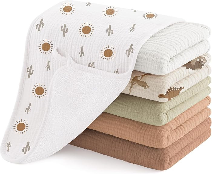 Susurration Muslin Burp Cloths for Baby 6 Pack Large 50 * 25cm Soft Baby Burping Cloths for Unise... | Amazon (CA)