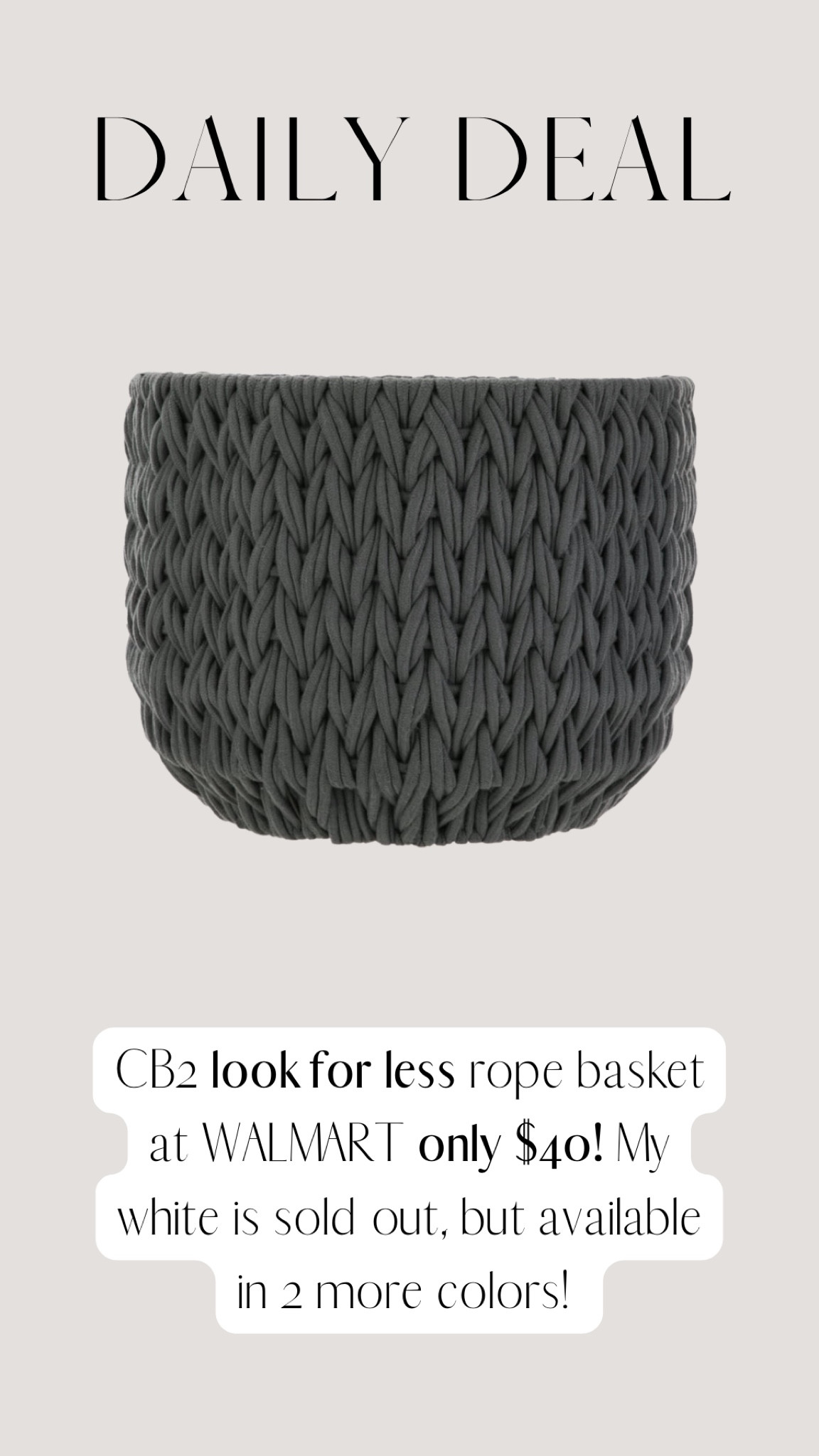 CB2 look for less rope basket! 

Lee Anne Benjamin 🤍

#LTKhome #LTKunder50 #LTKsalealert