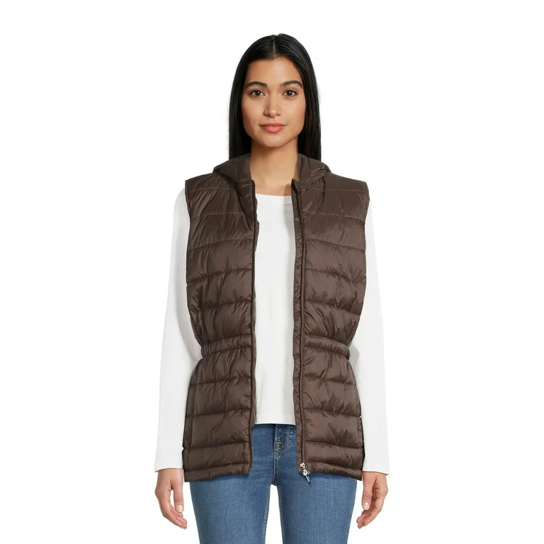 Swiss Tech Women's Hooded Vest with Cinched Waist - Walmart.com | Walmart (US)