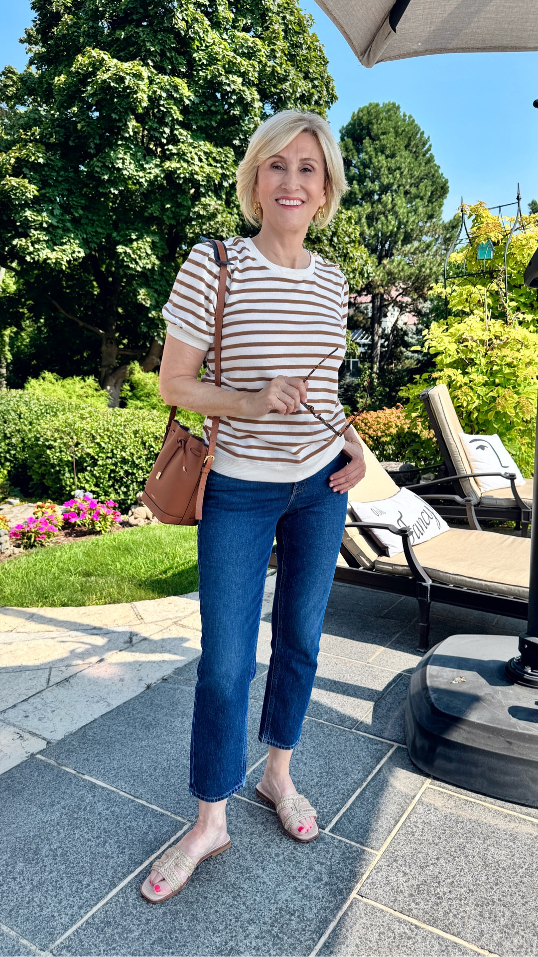 Effortless style, sunshine edition ☀️ Classic stripes, easy denim, and chic sandals make the perfect warm-weather look. I picked up this look from Talbots — timeless pieces that always feel fresh. ✨ 

#Talbots #ModernClassic #OOTD

#LTKSeasonal #LTKOver40 #LTKStyleTip